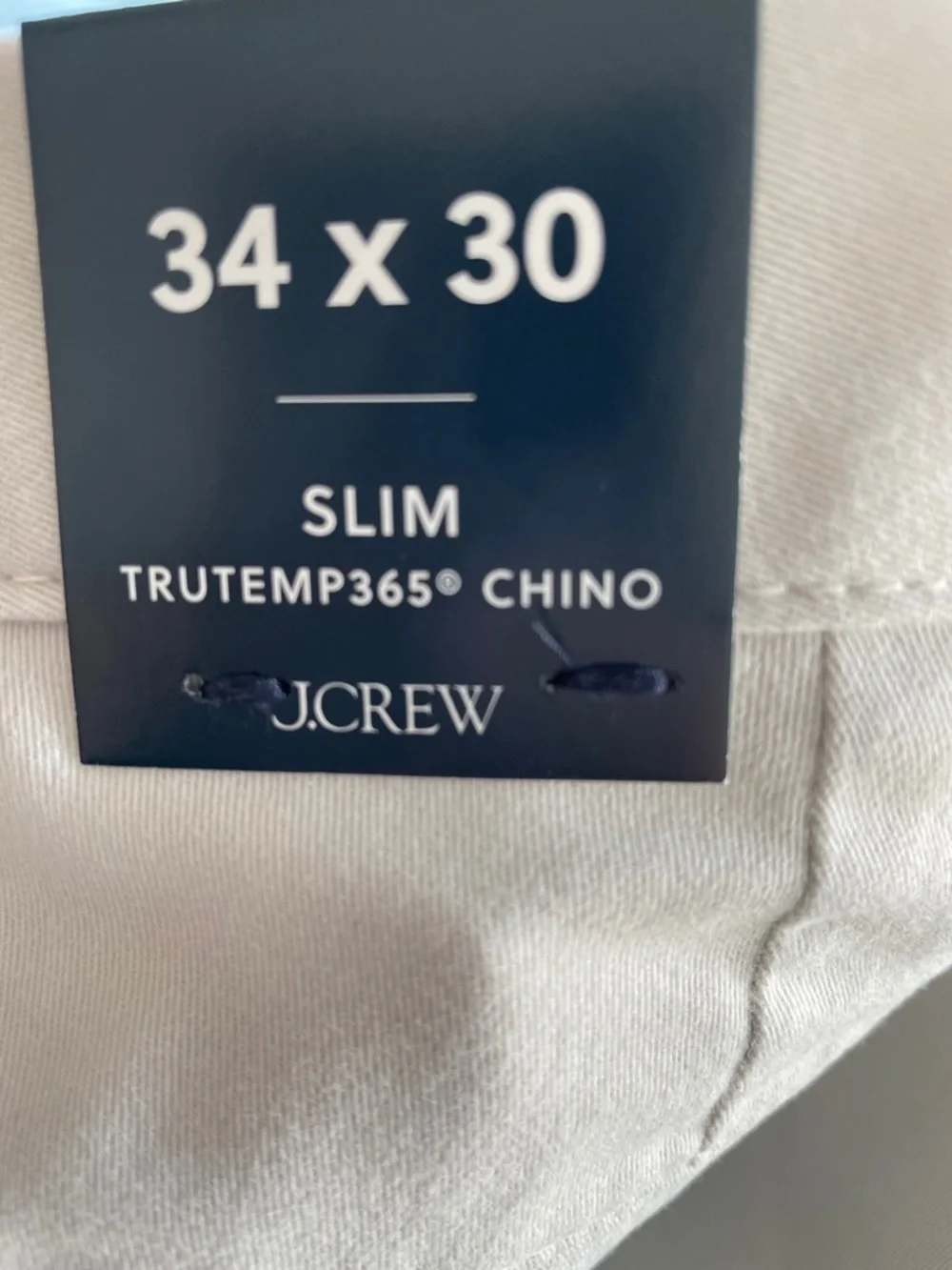 J. Crew‎ Men's Slim Fit TruTemp365 Chino Pant in Stone 34x30 Style CO402